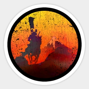 Samurai Mt Fuji Sunrise (vintage look) Sticker